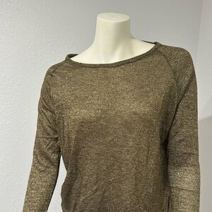 4 Our Dreamers Gold Sparkly Long Sleeve Top